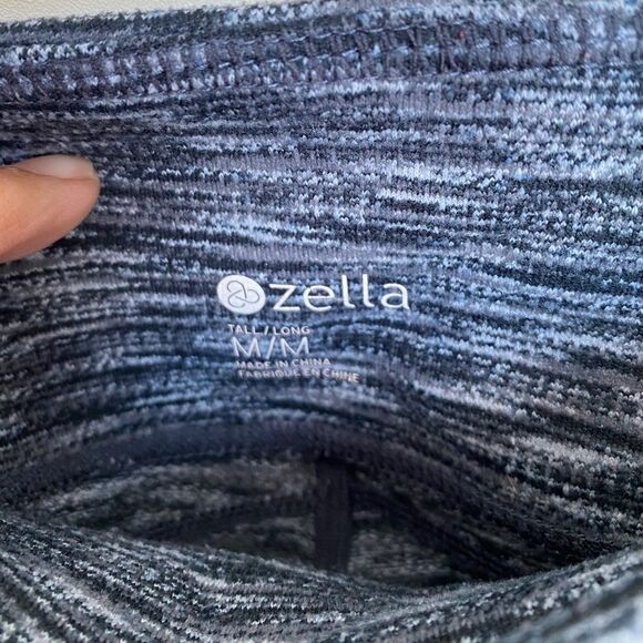 Zella Heathered Blue Zipped Pockets Ankle Leggings - Picture 9 of 9